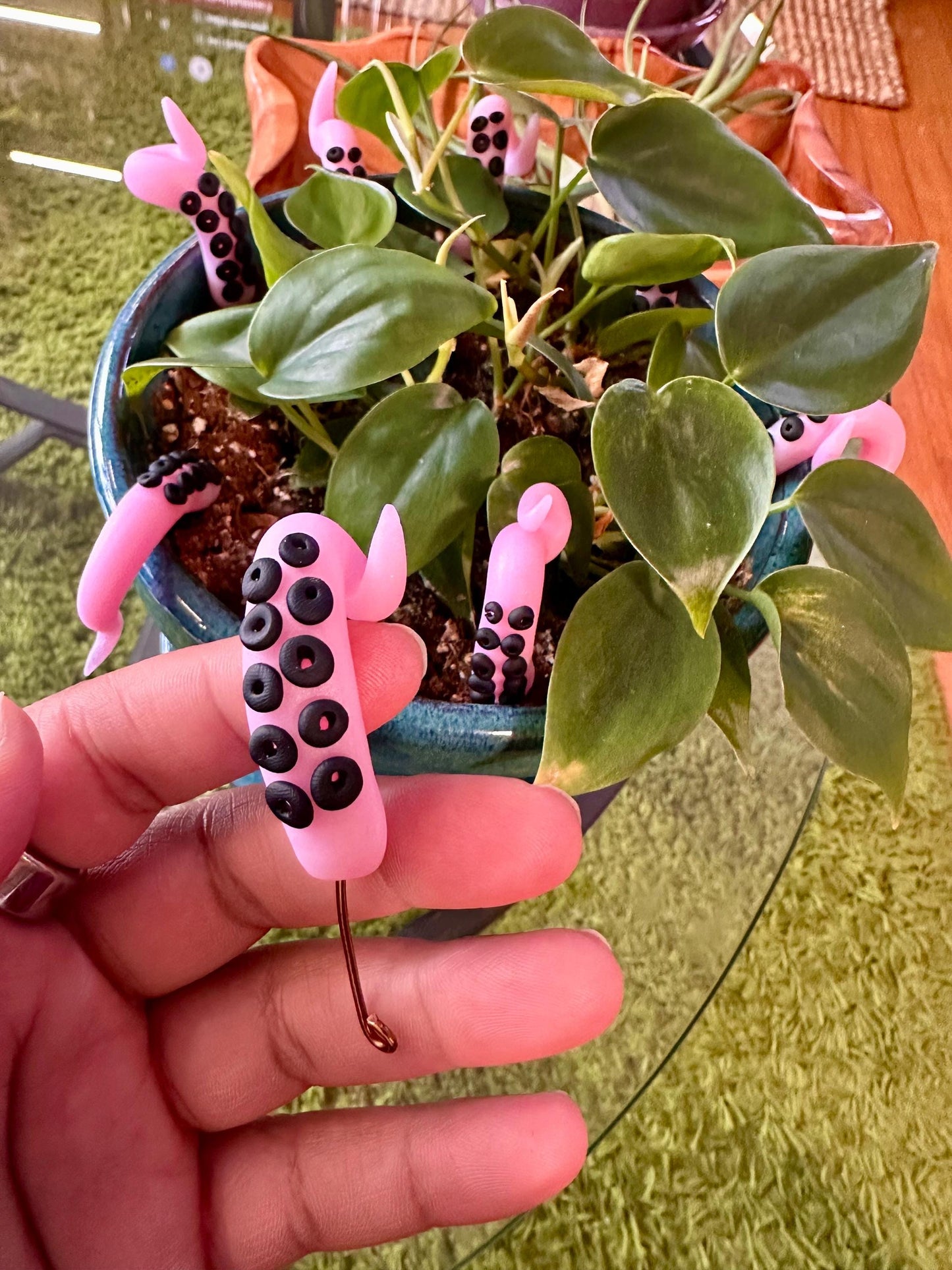 Light Pink Glitter Sea Creature Tentacles with Black