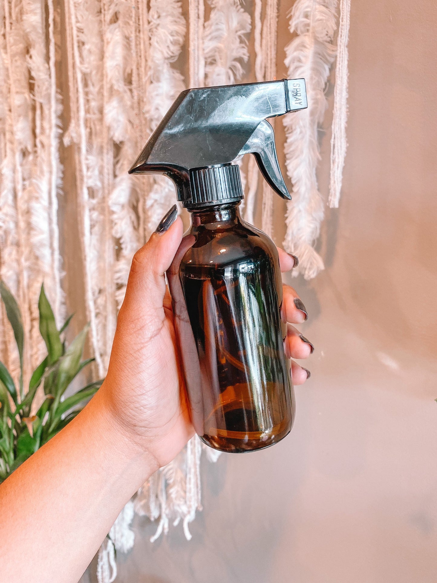 16 and 8 Ounce Amber Glass Plant Spray Bottle Bundle