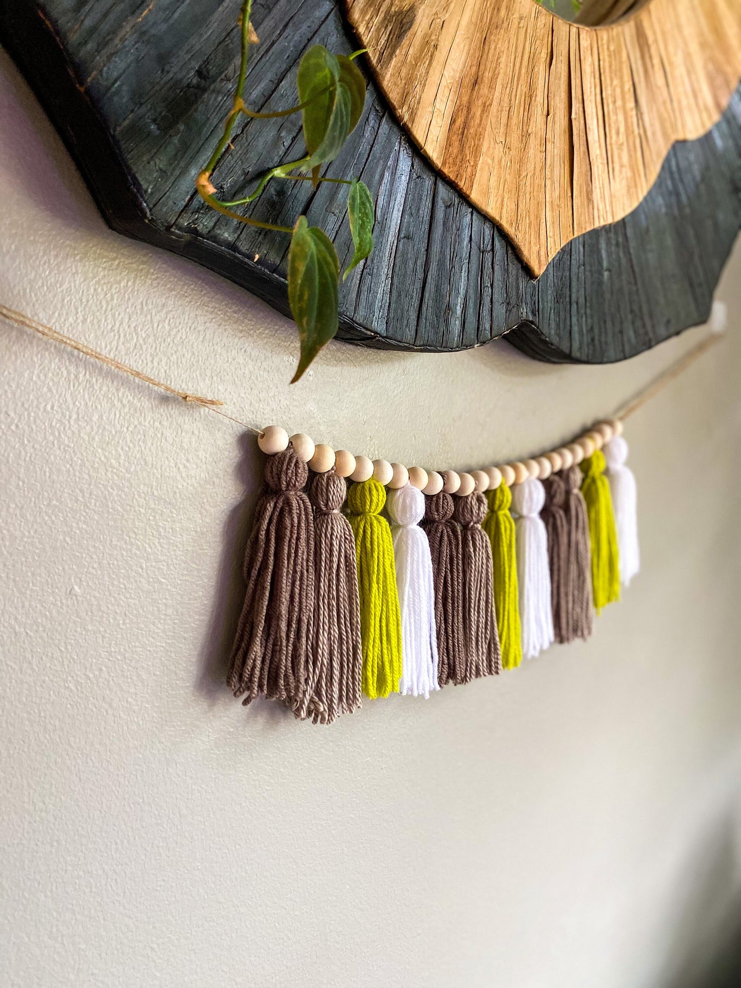 Yoda / Grogu Palette Tassel Garland - Brown/Light Brown/Green/White