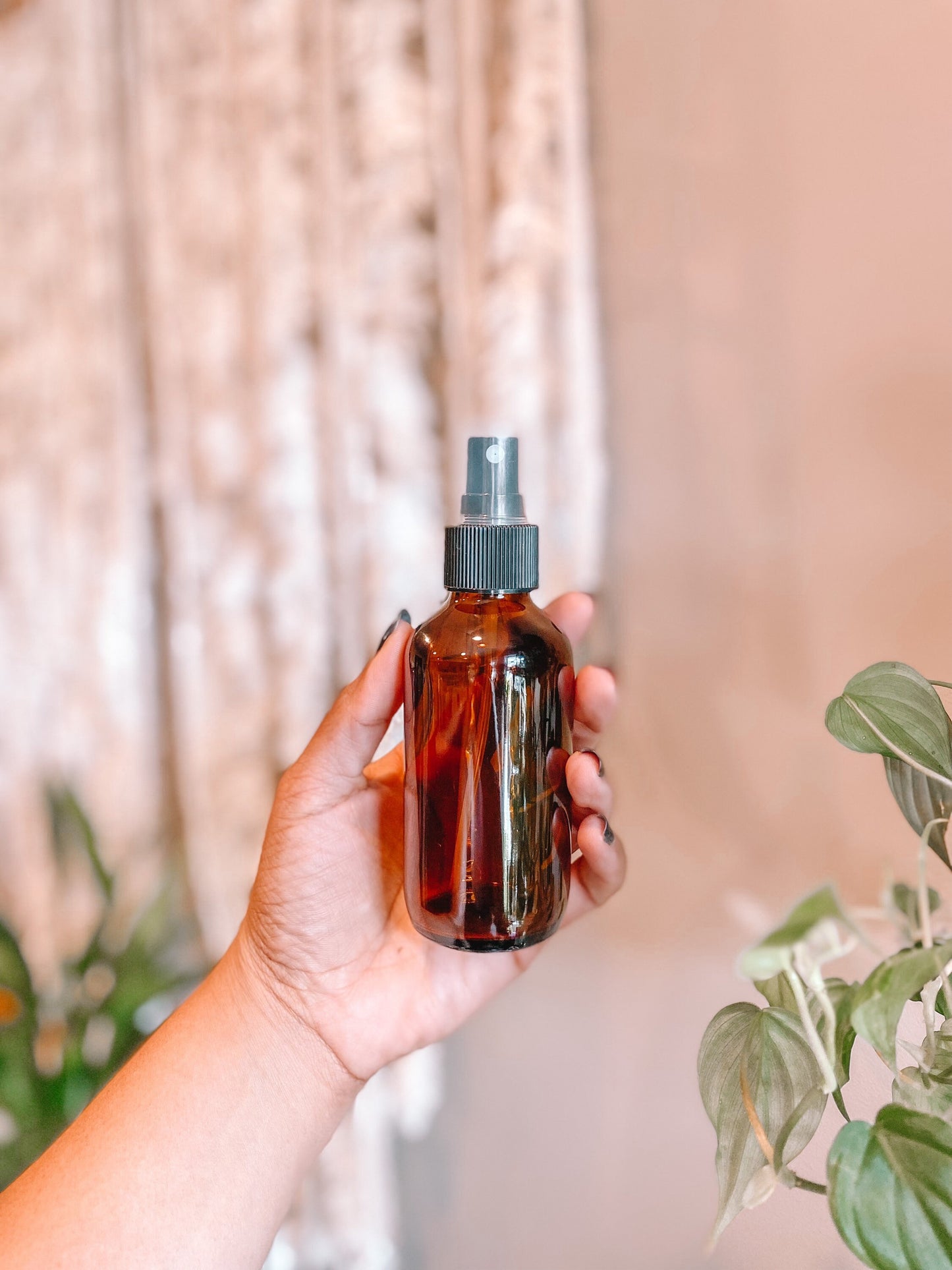 4 Ounce Amber Glass Plant Spray Bottle - 4oz