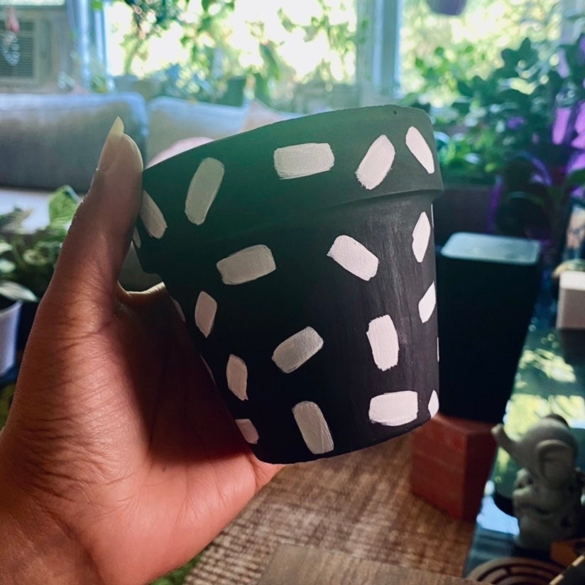 Unique Hand Painted Terracotta Pot for Plants - Pick Your Colors