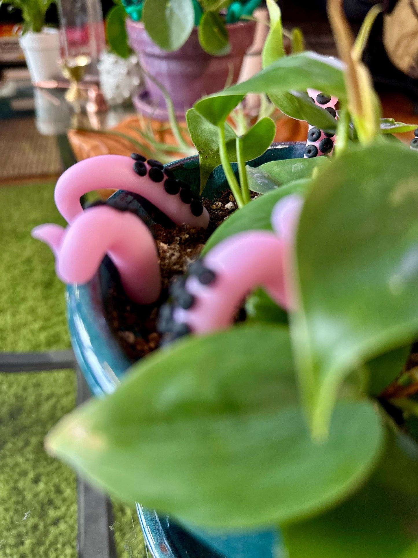 Light Pink Glitter Sea Creature Tentacles with Black