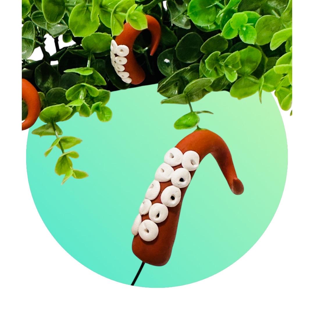 Dark Orange Sea Creature Tentacles w/ 8 Legs