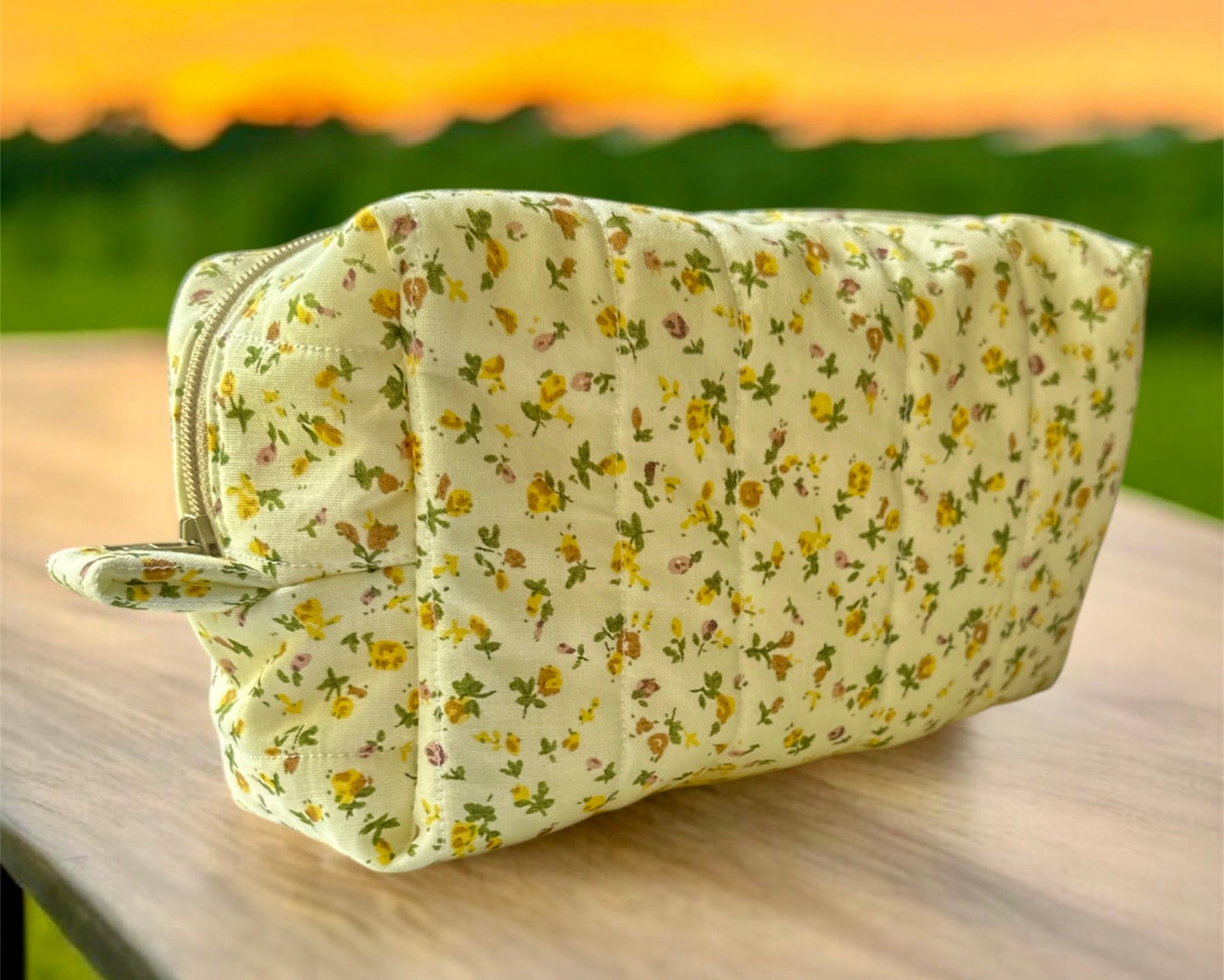 Padded Cotton Makeup Bag – Handmade & One-of-a-Kind