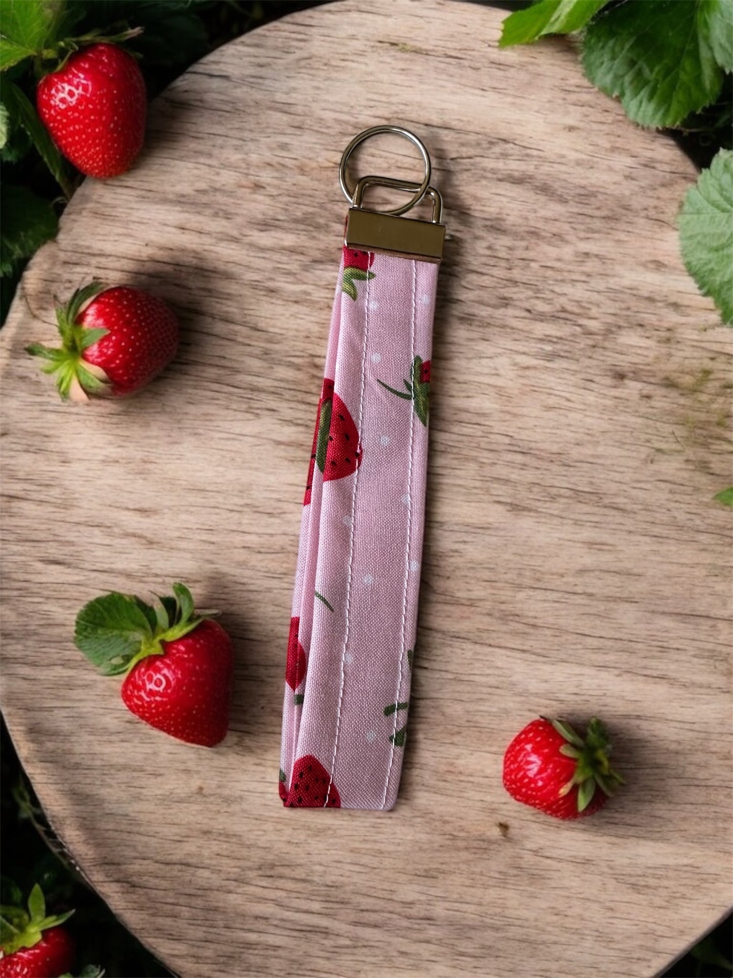 Fabric Wristlet Keychain – 5" Handmade Key Fob with Ring