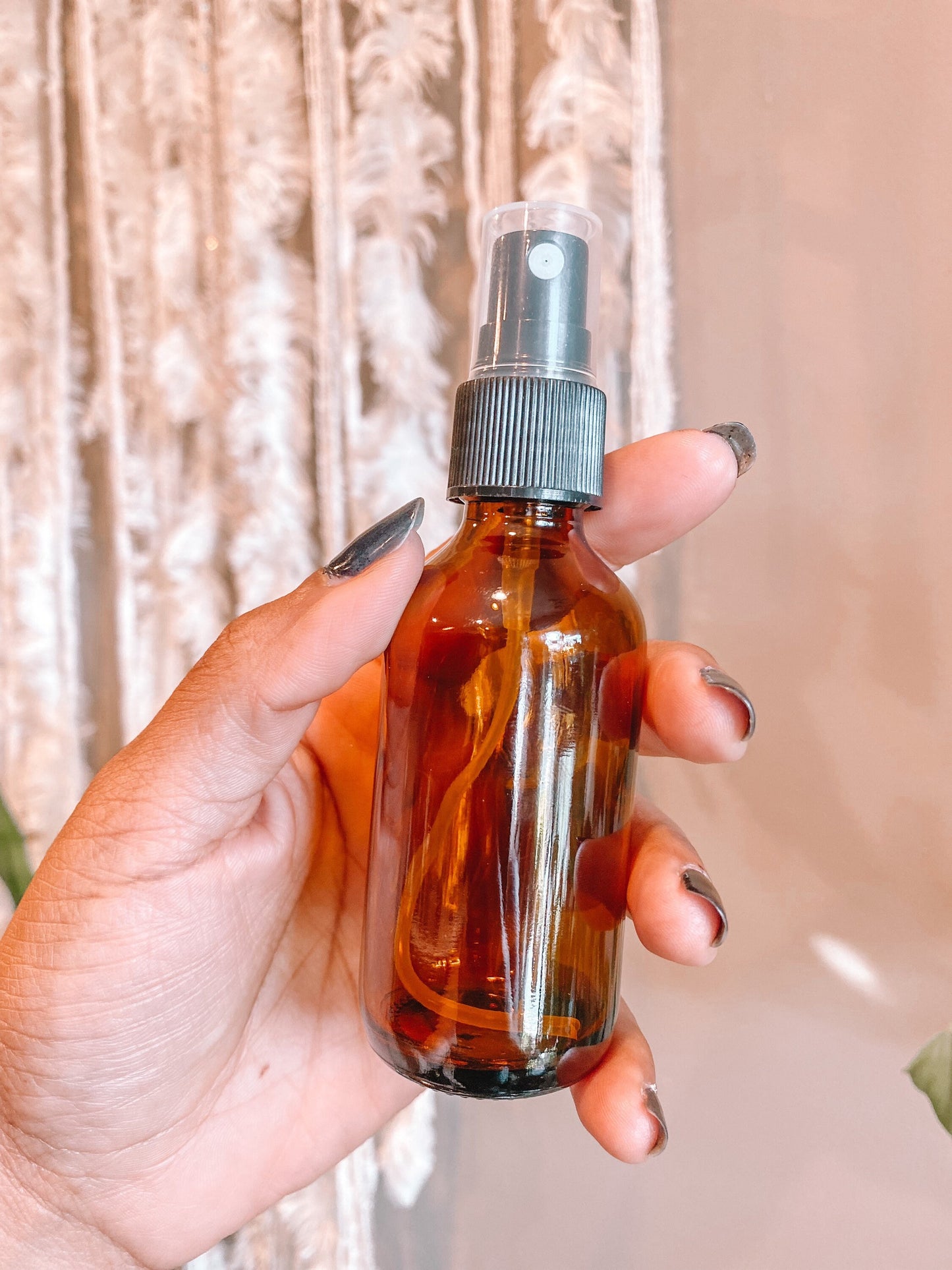 2 Ounce Amber Glass Plant Spray Bottle