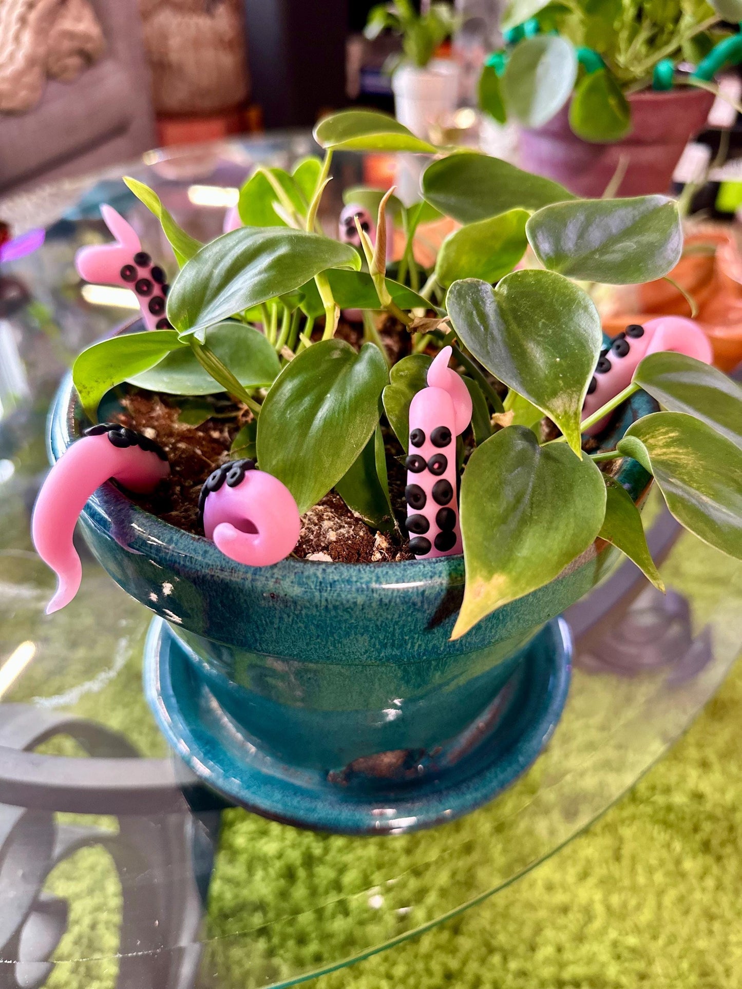 Light Pink Glitter Sea Creature Tentacles with Black