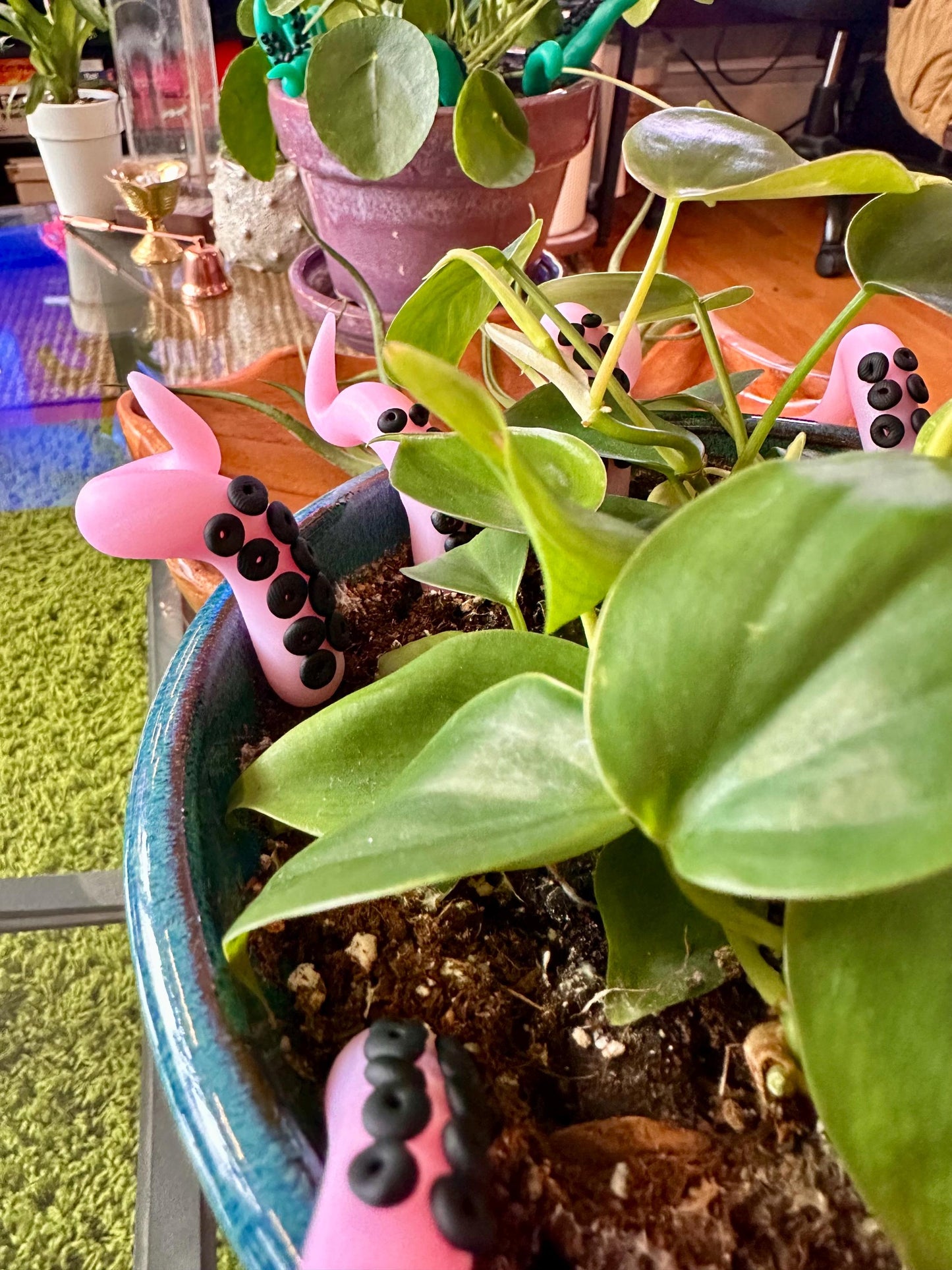 Light Pink Glitter Sea Creature Tentacles with Black