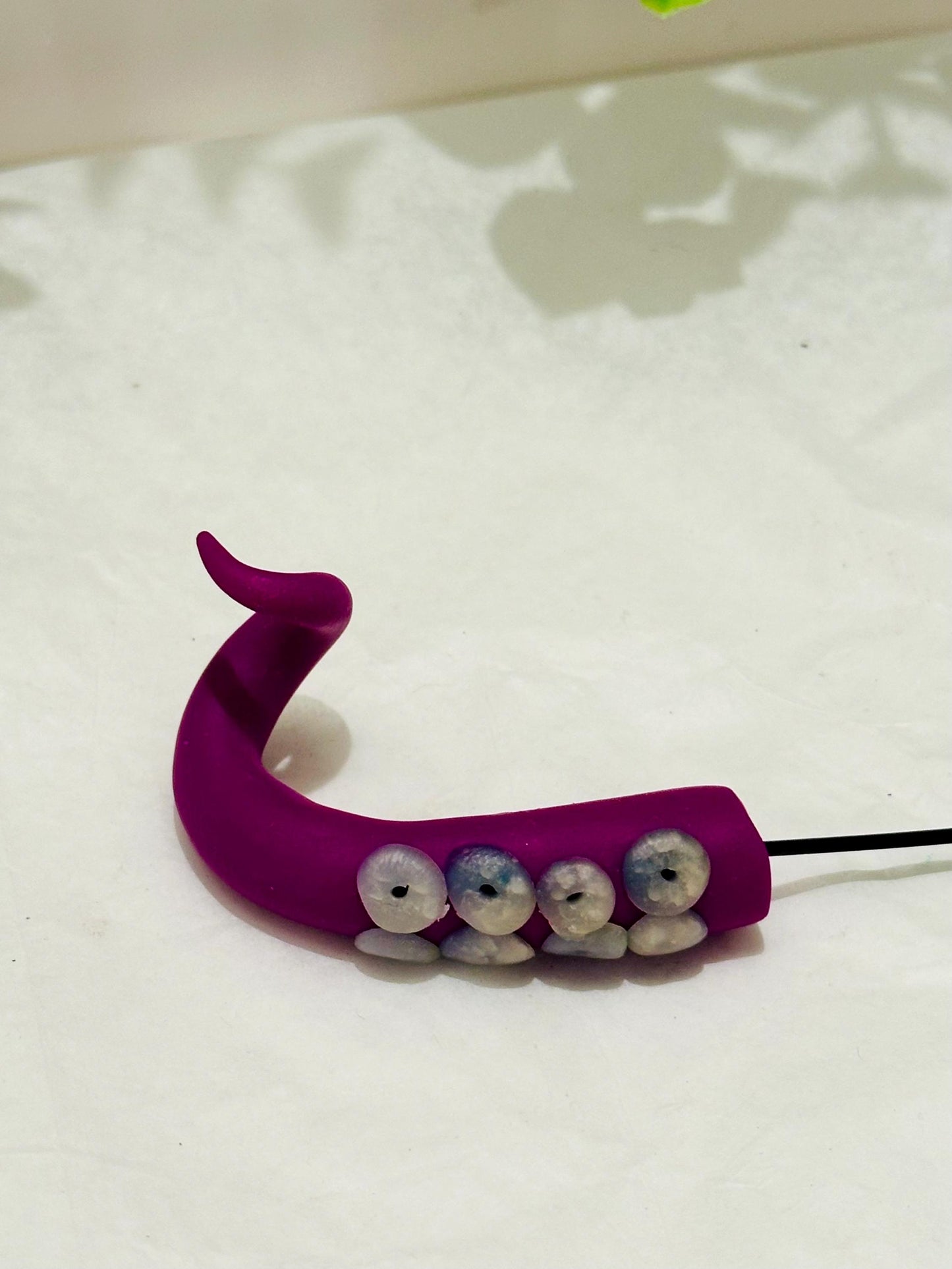 Dark Pink and Clear Sea Creature Tentacles with Black