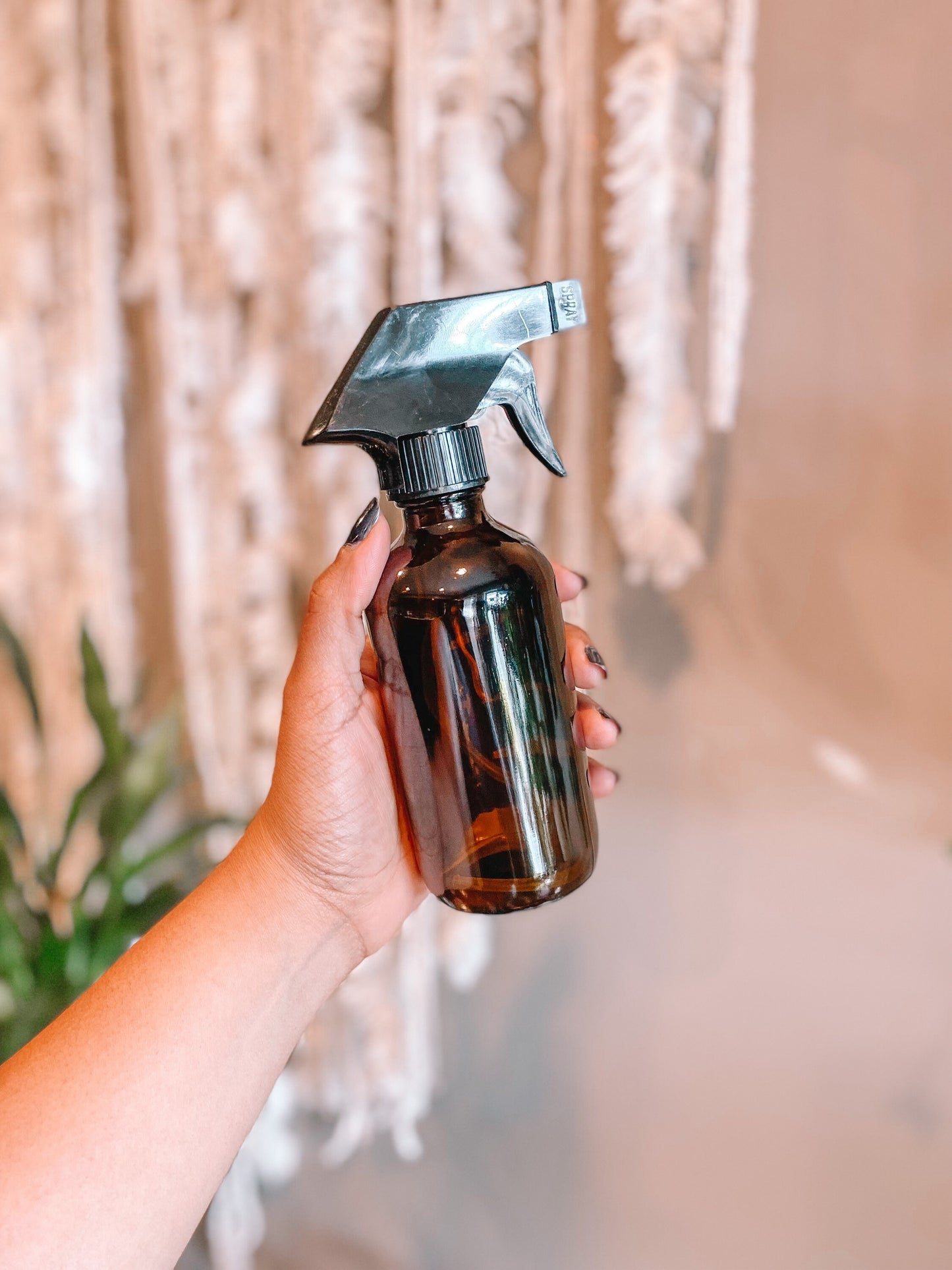 16 and 8 Ounce Amber Glass Plant Spray Bottle Bundle