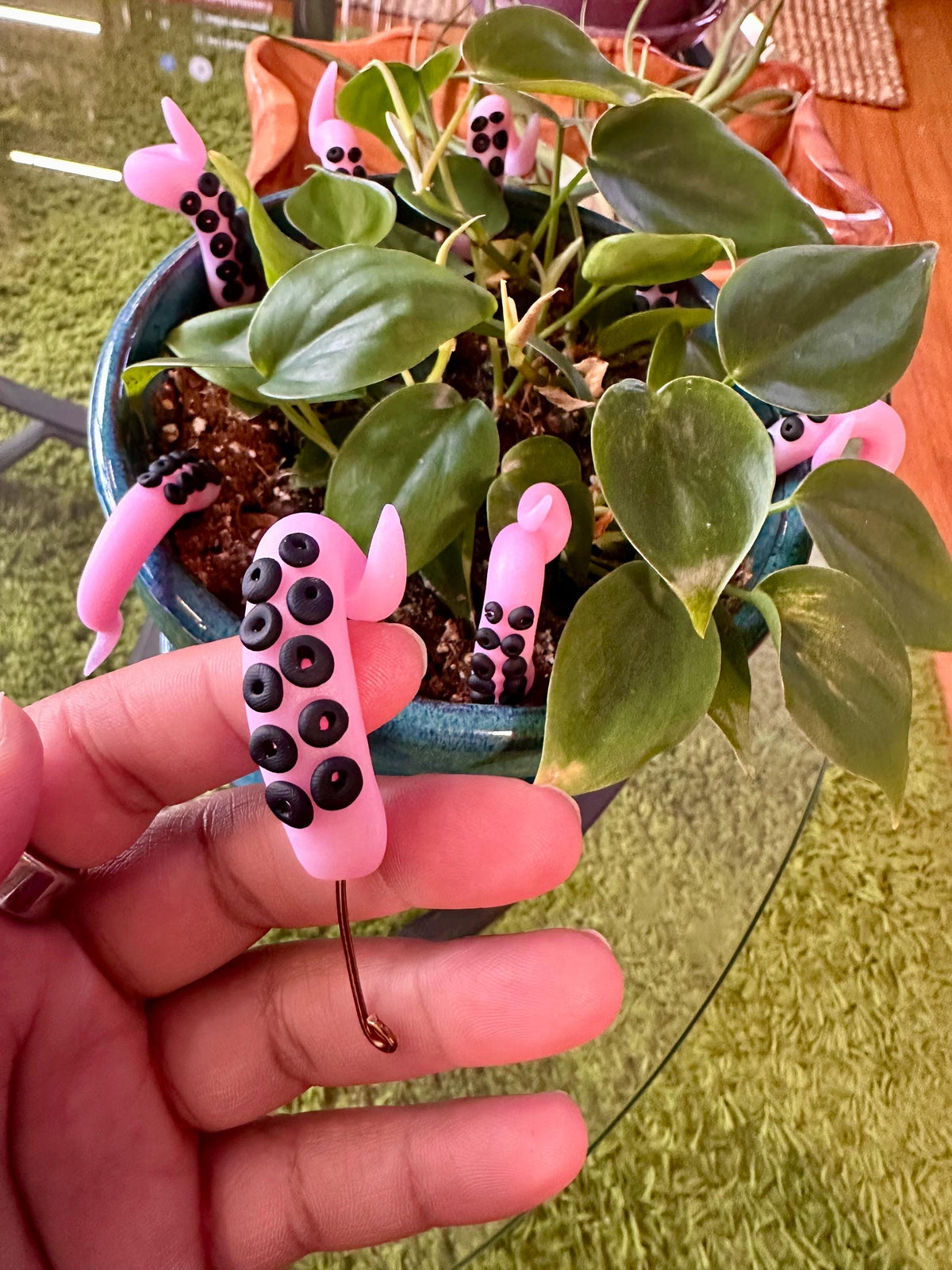 Light Pink Glitter Sea Creature Tentacles with Black