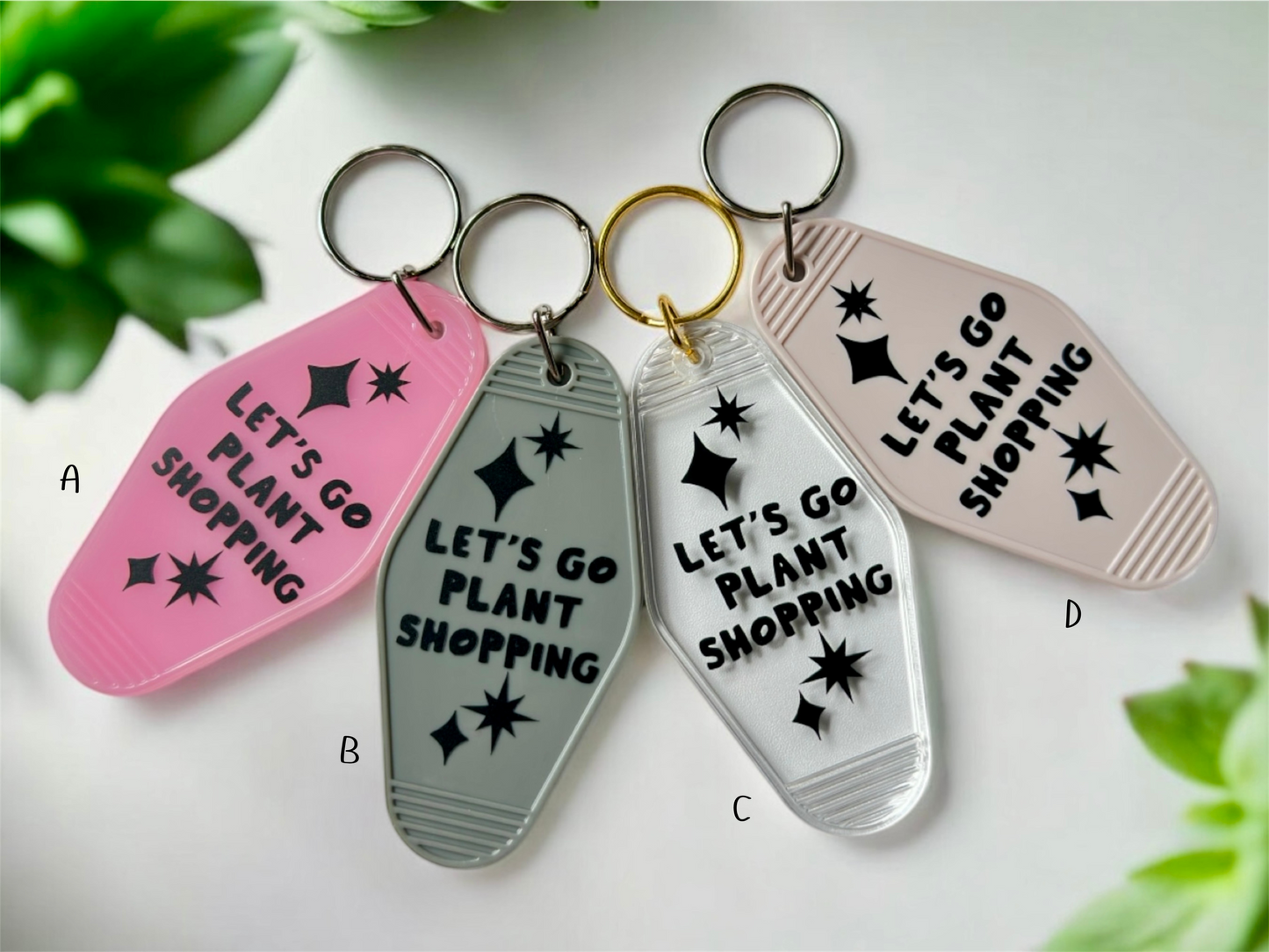 Retro Motel-Style Plant Keychains – 8 Styles to Choose From!