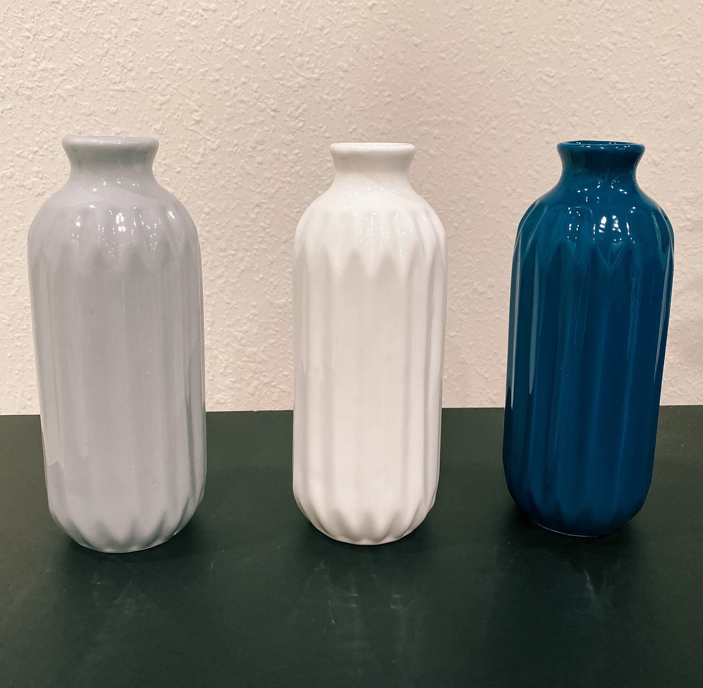 Blue, White, Grey Propagation Container - Modern Ceramic Vessel