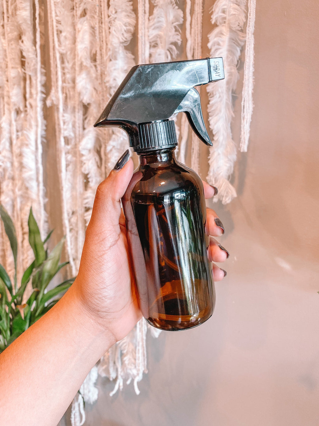 16 and 8 Ounce Amber Glass Plant Spray Bottle Bundle