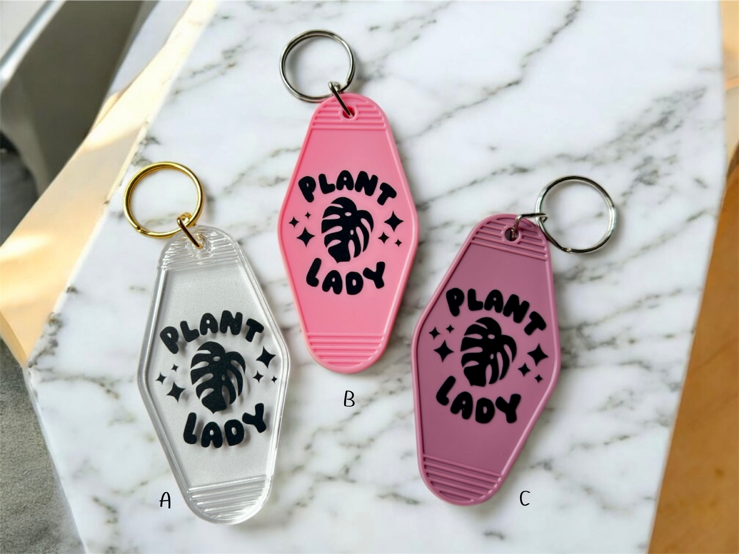 Retro Motel-Style Plant Keychains – 8 Styles to Choose From!