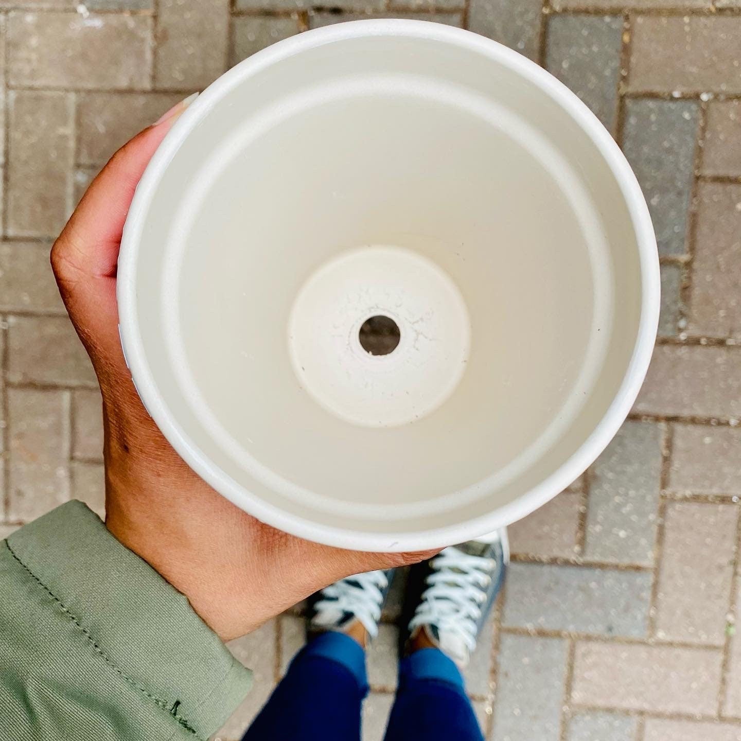 Cream/Grey/Dark Gray/Terracotta Marble Clay Pot - 4 Inch Pot Size
