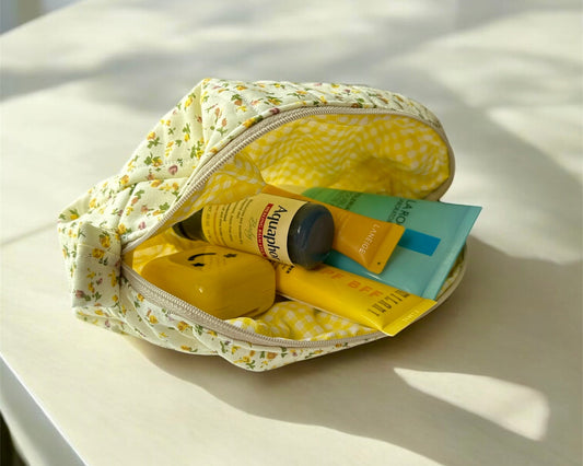 Padded Cotton Makeup Bag – Handmade & One-of-a-Kind