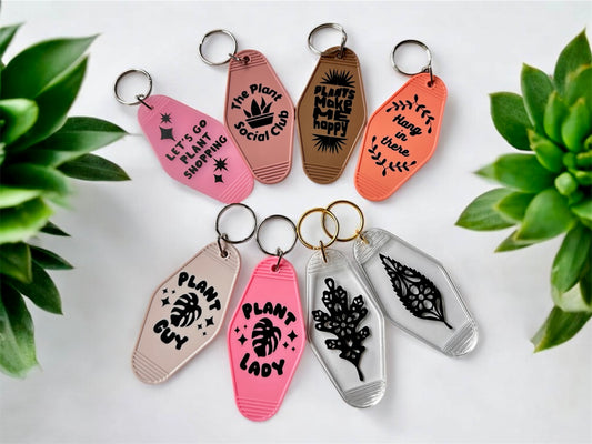 Retro Motel-Style Plant Keychains – 8 Styles to Choose From!
