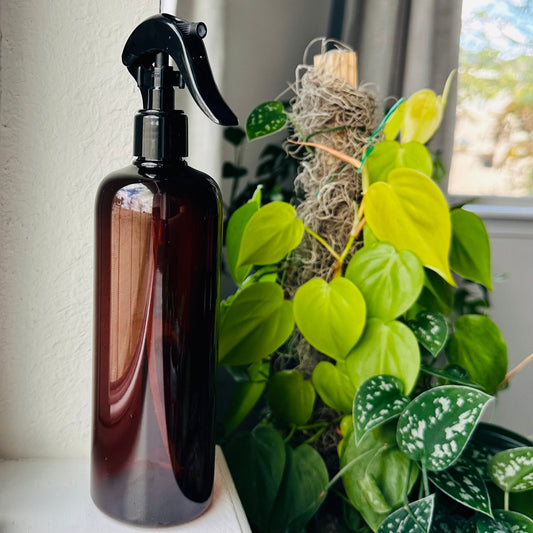 16 Ounce Amber Plastic Plant Spray Bottle Bundle