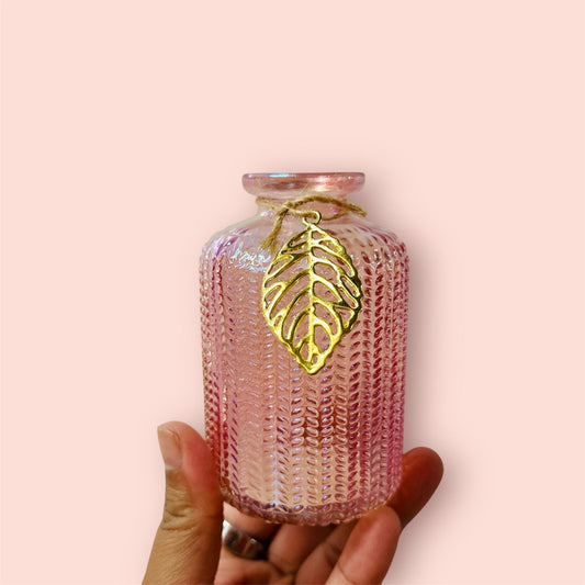 Gold Glass Propagation Container - Modern Leaf Vessel