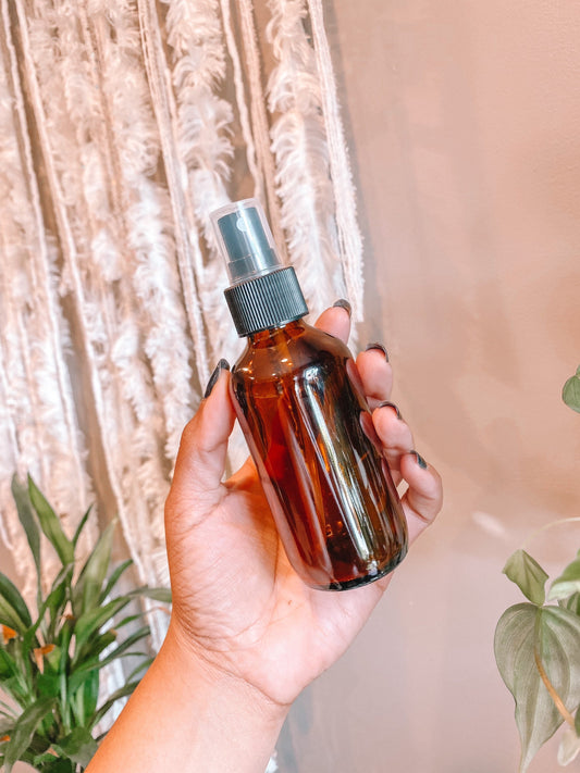 4 Ounce Amber Glass Plant Spray Bottle - 4oz