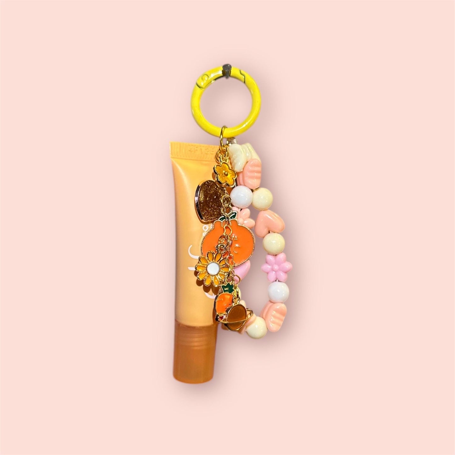 Lip Balm Keychain Charm Set – e.l.f. Squeeze Me Lip Gloss with Cute Beaded Charms