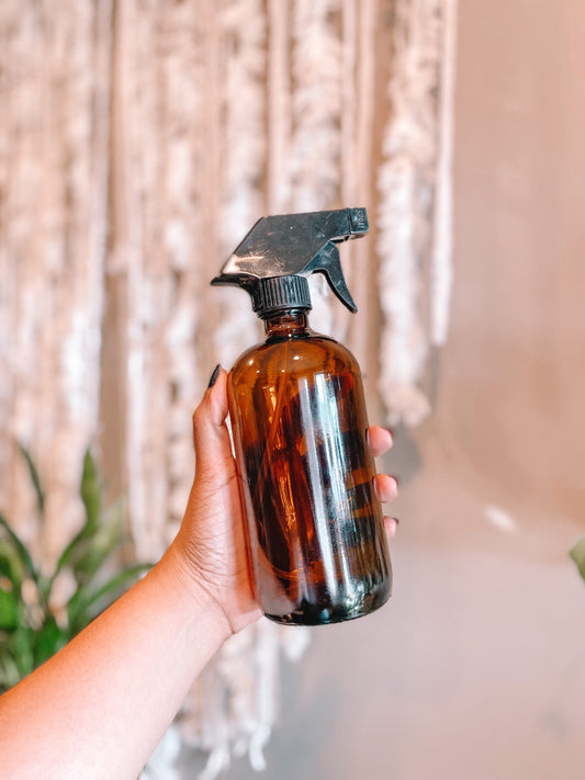 16 Ounce Amber Glass Plant Spray Bottle - 16 oz